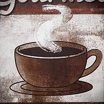 Dekoratív fém falilap, FRESH ESPRESSZÓ, 30x20 cm