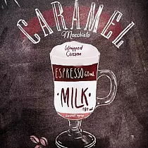 Decoratief metalen wandbord, CARAMEL COFFEE, 30x20 cm