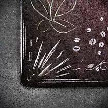 Plato de pared decorativo de metal, CAFÉ AMERICANO, 30x20 cm