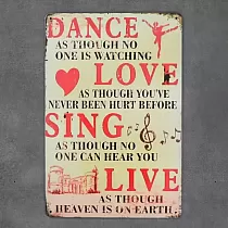 Ukrasni tanjur za zid, DANCE LOVE SING, 30x20 cm