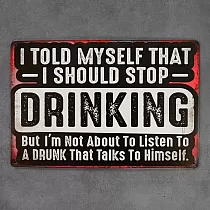 Plato de pared decorativo, DRINKING, 30x20 cm
