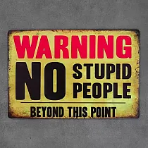 Decoratief wandbord, NO STUPID PPL, 30x20 cm