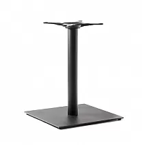 Ocelová čtvercová stolová noha s kulatým sloupem pro velké stolové plochy do 120x120 cm, různé výšky 60 cm, 72 cm nebo 106 cm