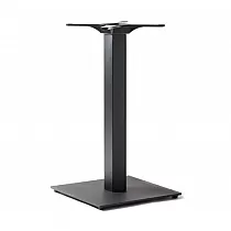 Table pied de table central en métal en acier, base carrée, couleur noir, gris ou blanc, pour plateau jusquà 80x80 cm