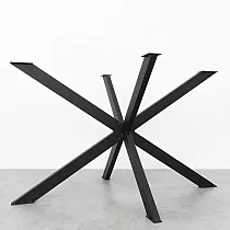 Išardomas 3D metalinis stalo rėmas Spider iš plieno, juodos spalvos, aukštis 71 cm, išmatavimai 120x80 cm