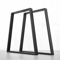 Bordsben i metall med trapetsform, tillverkade av stål, mått 65x71cm, set om 2 st.