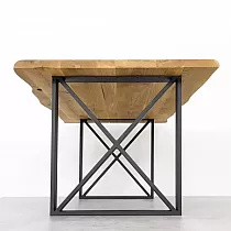 Rechteckige Tischbeine aus Stahl mit X-förmigen Streben, 2er-Set, Höhe 71 cm, Breite 65 cm, pulverbeschichtet in Schwarz