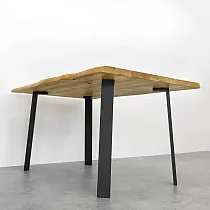 Plokščiakampės plieninės stalo kojos, juodos spalvos, aukštis 71 cm, profilis 8x2cm, komplekte 4 vnt.