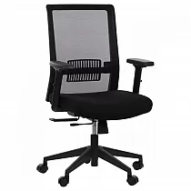 Biroja krēsls, datorkrēsls grozāms, regulējams krēsls ar sietiņa atzveltni, riverton MH 2, melnā krāsā