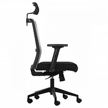 Biuro kėdė, kompiuterio kėdė su aukščio reguliavimu galvai ir porankiams, RIVERTON M/H, juodai pilka