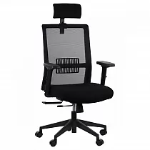 Sedia da ufficio, sedia da computer girevole, sedia regolabile con schienale in rete, riverton MH, colore nero