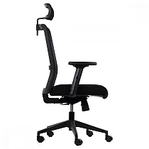 Bureaustoel, draaibare computerstoel, verstelbare stoel met netrugleuning, riverton M/H, zwarte kleur