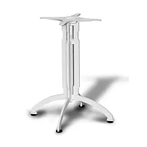Base tavolo in metallo con robusto design a quattro gambe con finitura nera in acciaio, colonna centrale fissa, altezze disponibili 6072106 cm