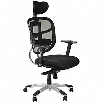Pohodlná kancelárska stolička, otočná, polohovateľná stolička so sieťovaným operadlom, čierna farba HN-5018