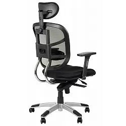 Cómoda silla de oficina, silla giratoria, ajustable con respaldo de malla, color negro HN-5018