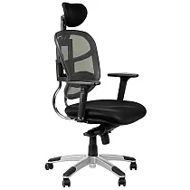 Comfortable office chair with breathable mesh back in gray