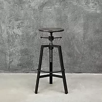 Verstellbarer Barhocker im Wild-West-Stil, Material Stahl-Holz, Höhe 65 - 95 cm
