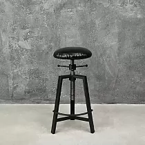 Tapecirana podesiva stolica, materijal čelik-drvo, promjenjive visine 57-80 cm