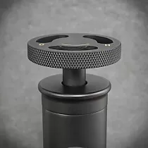 Stylish industrial-style brass sink faucet in black with one knob regulates the flow and temperature of water, height 30.5 cm, spout length 15.5 cm