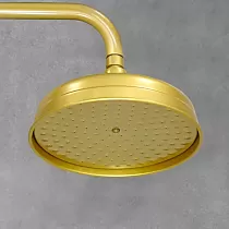 Regenkopfbrause im antiken Messingstil, gelbe Farbe, Durchmesser 20 cm