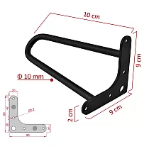 Dekoratyvinė plaukų segtuko metalinė kojelė Ø10 bar, aukštis 10 cm - rinkinys iš 4 kojų spalvos juoda, balta, pilka, auksinė