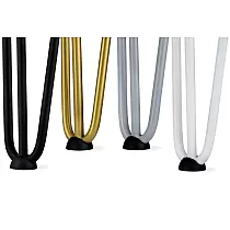 Metalinės plaukų segtuko baldų kojelės iš dviejų Ø10mm strypų, aukštis 20 cm - 4 kojų komplektas, spalvos juoda, balta, pilka, auksinė
