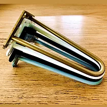 Metalliset hiusneulahuonekalujen jalat kahdesta tangosta, halkaisija 10 mm, valmistettu teräksestä, korkeus 20 cm - sarja 4 jalkaa, värit musta, valkoinen, harmaa, kulta