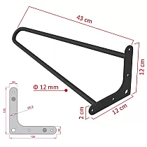 Elegantiškos plaukų segtuko tipo kojelės kavos staliukui iš dviejų skersmens 12 mm plieninių strypų, aukštis 43 cm, komplektas iš 4 kojų, galimos spalvos juoda, balta, pilka, auksinė