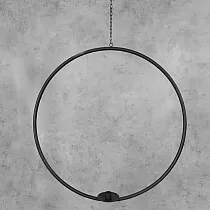 Metal lysestage til et lys, hængende, cirkel, diameter 390 mm, sort farve, sæt med 2 stk.