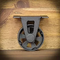 Møbelhjul i metall med en total høyde på 100 mm, hjuldiameter 7,5 cm, sett med 4 stk.