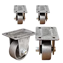 Rodas decorativas para móveis em aço, cor cinza, altura 65mm 4 unid.