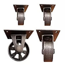 Koristeelliset huonekalupyörät Elegance terästä, korkeus 100mm 4 kpl