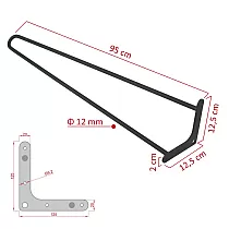 Koristeelliset metalliset pöydän jalat Ø12 bar, korkeus 95 cm - sarja 4 jalkaa, musta, valkoinen, harmaa tai kulta