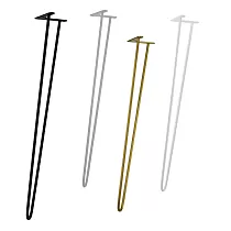 Decorative metal table legs Ø12 bar, 95 cm height - set of 4 legs, black, white, grey or gold colour