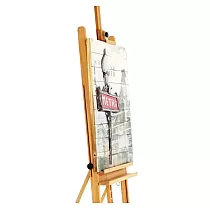 3D metalna zidna umjetnost, slika, zidni dekor Crveni metro znak u podnožju Eiffelovog tornja, dimenzije 60x80 cm