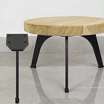 Masivní kovové nábytkové nohy z ocelové ploché tyče, výška 17 cm, sada 4 ks.