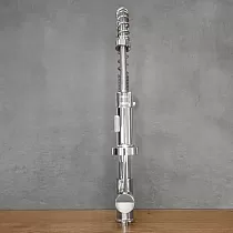 Moderna kuhinjska armatura iz medenine v industrijskem stilu s 360 stopinj vrtljivim izlivom, višina 47 cm, dolžina izliva 18 cm, krom ali črna barva