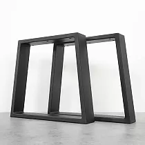 Çelikten yapılmış trapez şekilli metal masa ayağı, yükseklik 45 cm, genişlik 40 cm, sette 2 adet