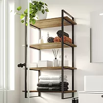 Stelaż stalowy czarny do modułowej szafki ściennej z otwartymi półkami, wys. 115 cm, kpl. 2 szt
