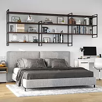 Stelaż stalowy czarny do modułowej szafki ściennej z otwartymi półkami, wys. 115 cm, kpl. 2 szt