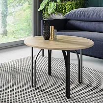 Elegante ronde salontafel met hoogte 47 cm, diameter 75 cm met zeer bestendig gelamineerd oppervlak in verschillende kleuren