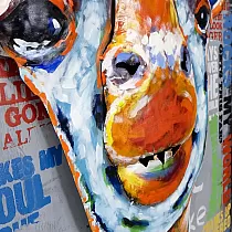 Image murale en métal 3D, décoration murale, girafe, 60x90 cm