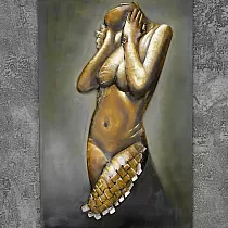 Tableau métal mural 3D, femme acte 2, 60x100 cm