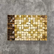 Arte in metallo 3D, mosaico dorato 2, 110x70 cm