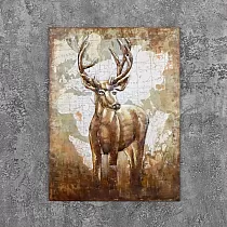 Pintura 3D sobre metal, ciervo, 100x75cm