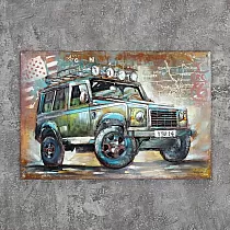Imagen metálica 3D todoterreno, 120x80cm