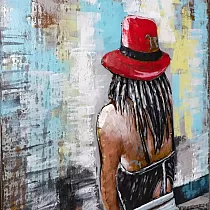 Pictura 3D pe metal, Lonely Girl, 80x120 cm