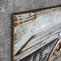 3D метална картинка за стена Елегантна дама с червена шапка, размери 120x70 cm