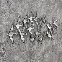 Decorazione da parete in metallo 3D, stormo di uccelli, 58x132 cm