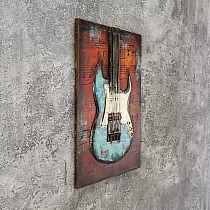 Decorazione da parete in metallo 3D, chitarra elettrica, 60x40 cm